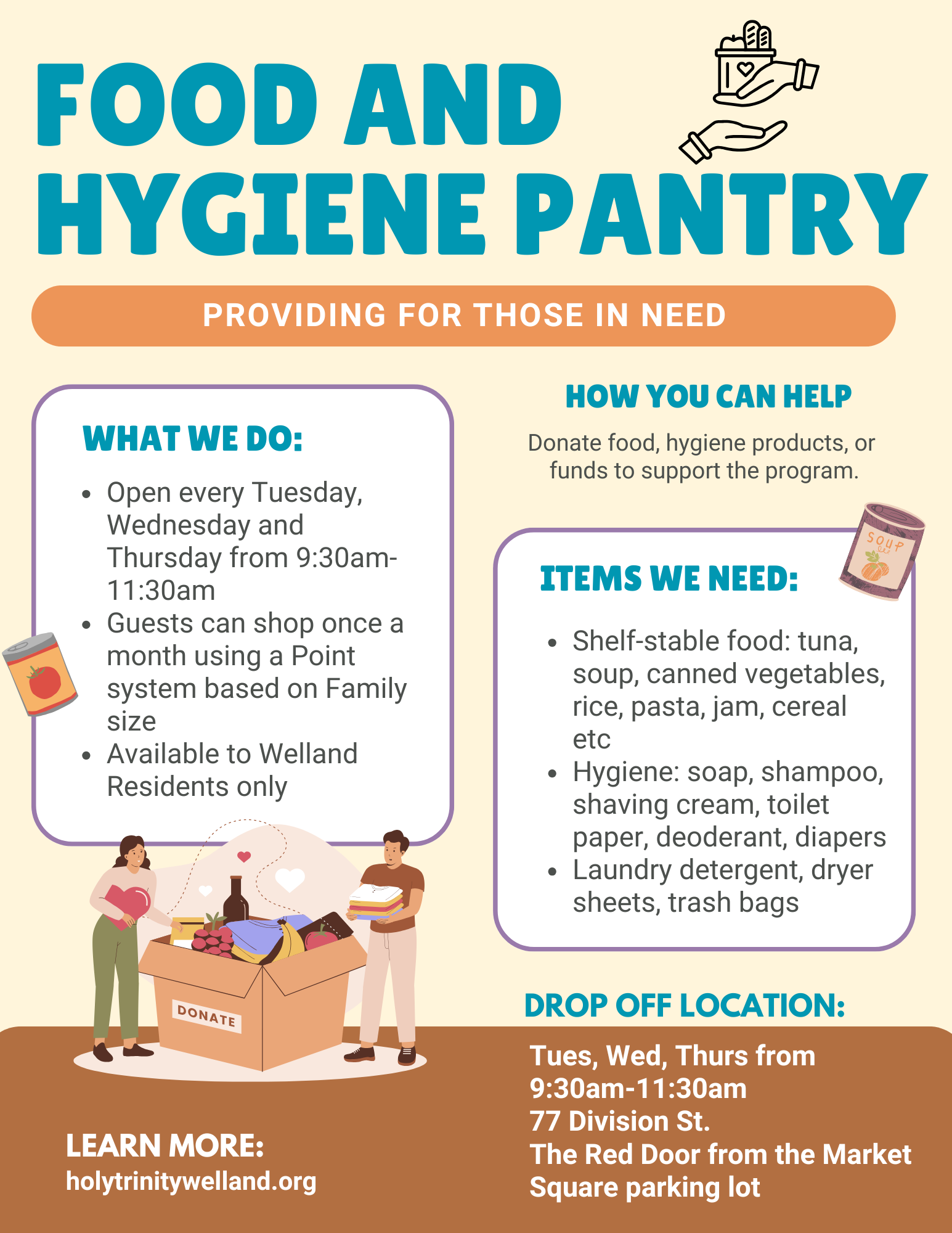 food and hygiene pantry
