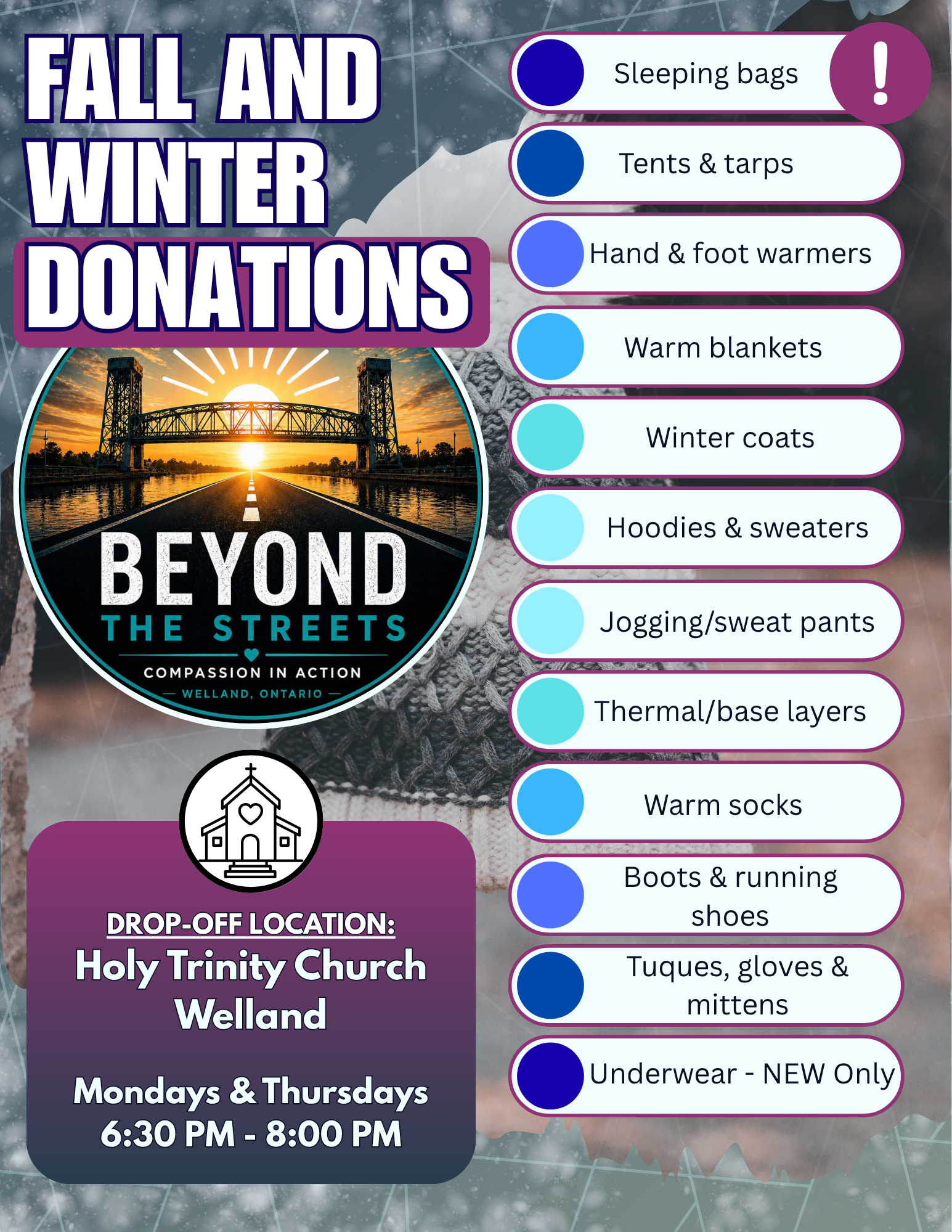 Beyond the Streets Winter Donations